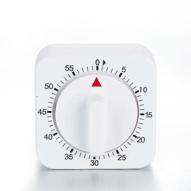 60 Minutes Kitchen Timer Count Down Alarm Reminder White Square Mechanical Timer For Kitchen Food Preparation Baking Ringing 3s