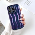 thumbnail image 2 of Compatible with iPhone 14 Pro Max Phone Case Girls Cute Water Ripple Pattern Wavy Bezel Shock Absorbing Anti-Fall Slim TPU Phone Case for Women - Deep Purple, 2 of 9