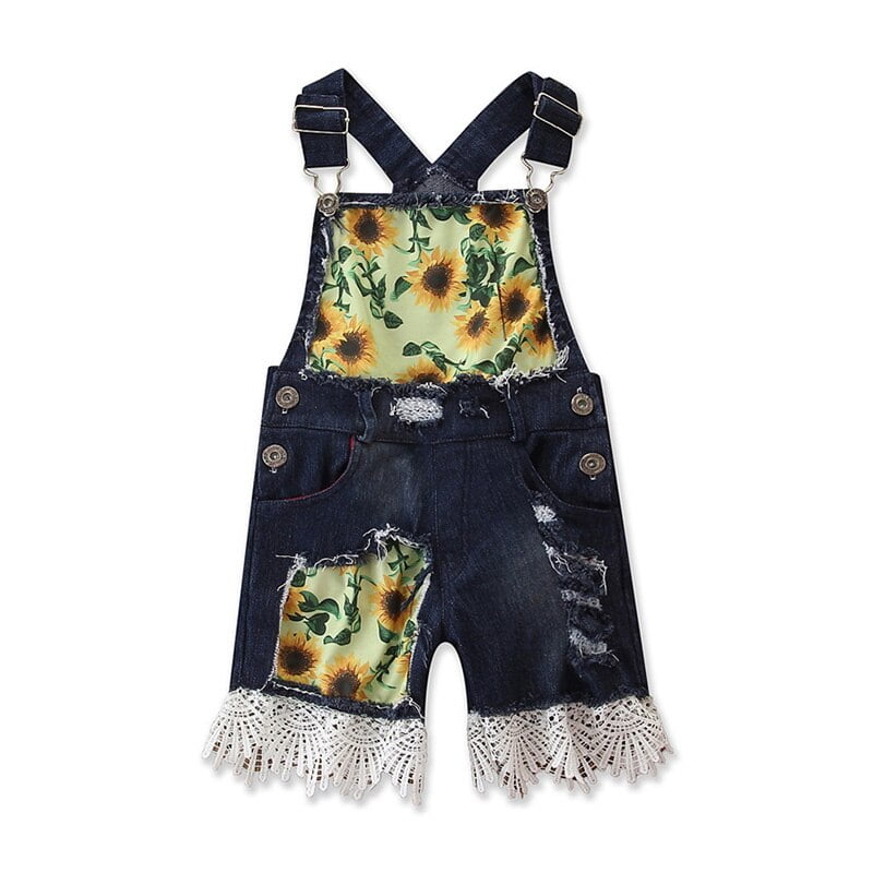 baby girl sunflower overalls