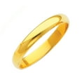 thumbnail image 1 of Solid 14k Yellow Gold 3mm Domed Traditional Comfort Fit Plain Women's Wedding Ring Band Size 10.5, 1 of 2