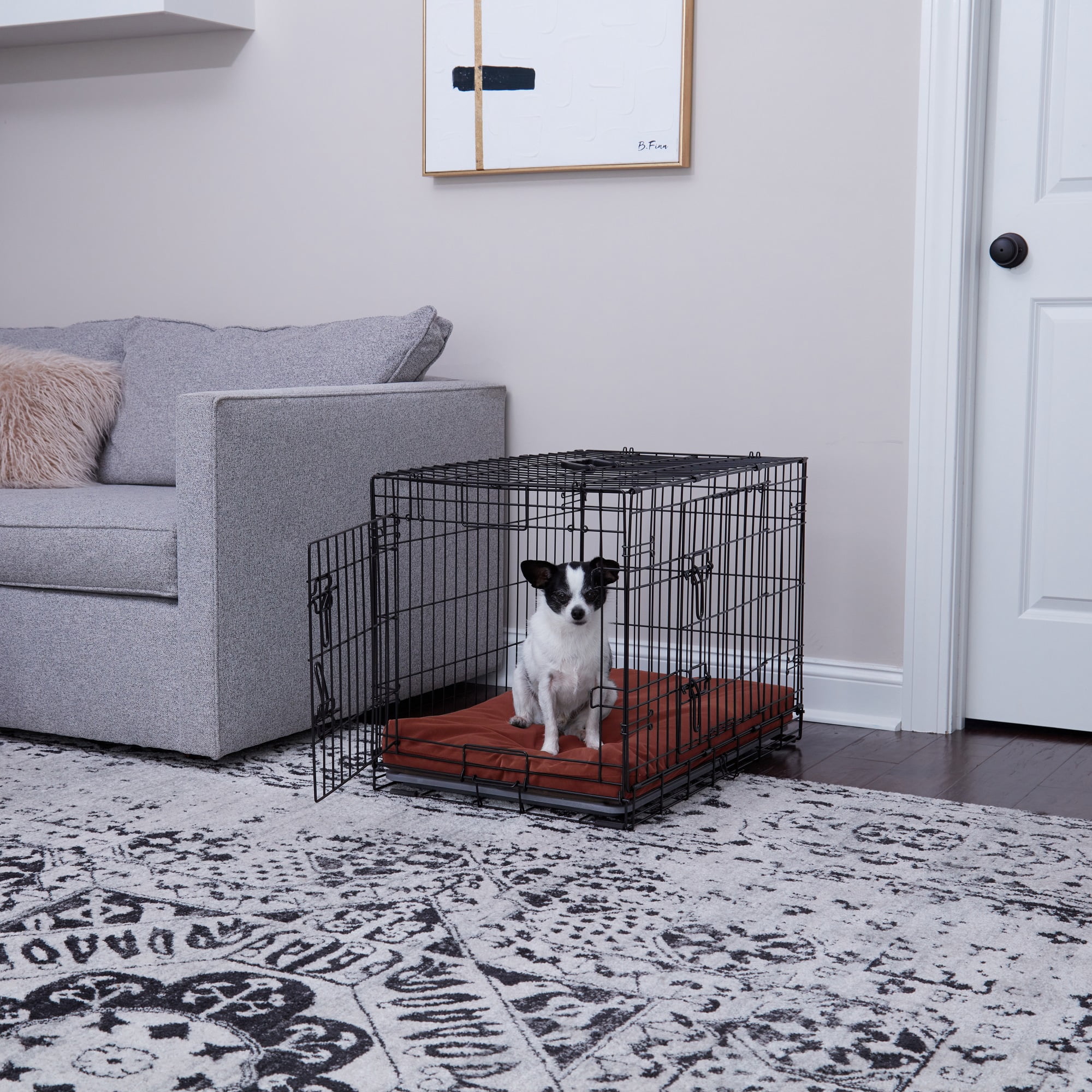 Happy Hounds Cooper Deluxe Reversible Crate Pad, Burgundy, Small (30" x 19")