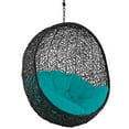 thumbnail image 3 of Afuera Living Outdoor Patio Rattan Swing Lounge Chair in Turquoise/Black, 3 of 6