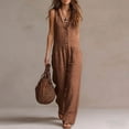 thumbnail image 5 of Edvintorg Rompers for Women Summer V-Neck Sleeveless Casual Dressy Wide Leg Jumpsuits with Pockets Plus Size Fashion Travel Jumpers, 5 of 8
