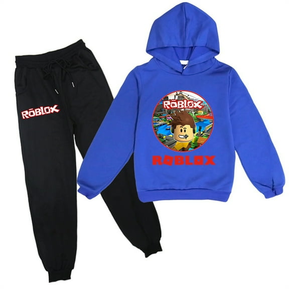 Roblox Pullover Sweatshirt Hooded Teen Long Sleeve Tops and Sweatpants Set Casual 2 Pieces Tracksuit Outfits(6-14 Years)