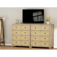 thumbnail image 3 of Rattan Dresser with 5 Drawers for Bedroom, 45 Inch Tall Chest of Large Drawers, Wood Clothes Storage Cabinet & TV Stand for Nursery, Living Room, Entryway, 3 of 11