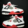 thumbnail image 2 of Ni - ke Size 7 - Ni - ke Air Jordan 4 Retro OG GS Fire Red 2020 Men's Shoes, 2 of 5