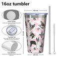 thumbnail image 4 of 16oz Tumblers Cute Boston Terrier Dog and Pink Love Heart Stainless Steel Vacuum Insulated Double Wall Travel Tumbler Cups Mug with Lid and Straw,Cleaning Brush for Coffee,Tea, 4 of 4