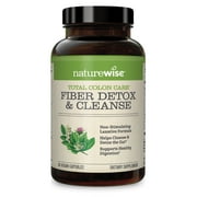 NatureWise Total Colon Care Fiber Cleanse with Safe Herbal Laxatives Prebiotics & Digestive Enzymes for Healthy Elimination Safe Digestion & Weight Detox & Gut Health 60 Vegetarian Capsules