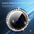 thumbnail image 2 of Rhinestone Camera Lens Protector Compatible With Iphone 15 Pro Max/iphone 15 Pro, Tempered Glass Camera Lens Protector Metal Ring, 2 of 5