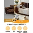 thumbnail image 5 of Brown White Leather Texture Couch Cover Sofa Covers 3 Cushion Sectional Couch, Abstract Art Cowhide Washable Sofa Covers Slipcover Sectional Sofa Cover, Furniture Protector 71"x150", 5 of 9