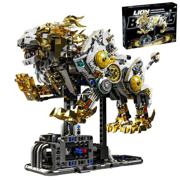 Juego de juguetes con bloques de construcción Mechanical Lion CSNRHG con piezas móviles