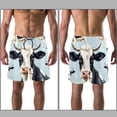 thumbnail image 3 of luoweisi Men's Beach Shorts Quick Dry Swim Trunks with Mesh Lining Cartoon Cow 2XL, 3 of 5