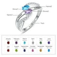 thumbnail image 4 of JQUEEN Women's Personalized 925 Sterling Silver Promise Birthstones Ring Wedding Eternity FriendshipBands Customised with 2 Engraved Names, 4 of 5