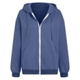 thumbnail image 6 of Akiihool Women Zip Up Hoodie Women's Zip Up Y2K Hoodies Casual Long Sleeve Track Jackets with Pockets Navy,XL, 6 of 8