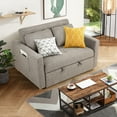 thumbnail image 4 of SEJOV Pull Out Sofa Bed 2 Seater Loveseats, Convertible Linen Sleeper Sofa Bed for Small Space with Adjsutable Backrest & Spring Support, Brown, 4 of 8
