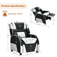 thumbnail image 7 of Infans Kids Youth Gaming Sofa Recliner w/Headrest & Footrest PU Leather White, 7 of 7