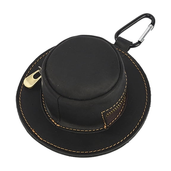 Jubipavy Retro Creative Hat Shaped Coin Purse, Vintage Faux Leather Portable Mini Storage Pouch With Carabiner Clip