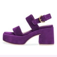 thumbnail image 2 of YDN Women Classic Double Adjustable Buckle Strap Sandals Platform Round Open Toe Block Mid Heels Outfit Casual Shoes Size 7 Purple, 2 of 5