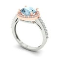 thumbnail image 2 of 1.86 ct Round Cut Natural Sky Blue Topaz Solitaire with Simulated Diamond Accents 18K White/Rose Gold Womens Engagement Ring, 2 of 5