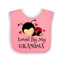 Inktastic Loved by Grandma Ladybug Boys or Girls Baby Bib