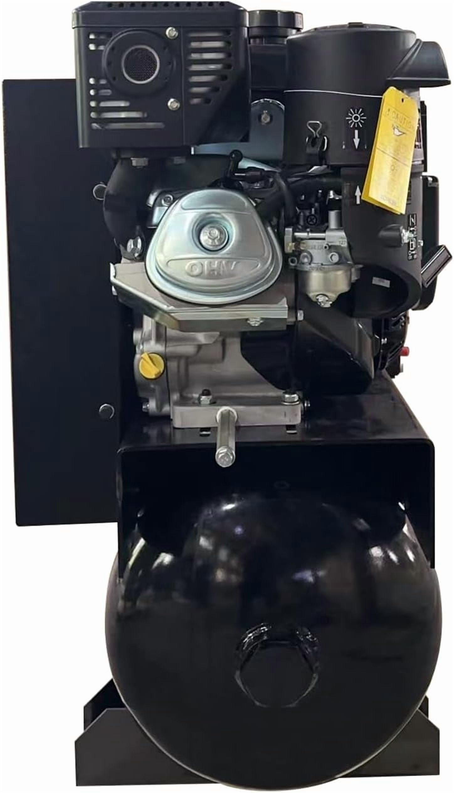 HPDMC 13HP Gas Powered Air Compressor - 24CFM 180PSI 3-Cylinder Piston Pump - 30 Gal ASME Tank - Electric Start Gas Air Compressor for Truck Repair, Construction & Workshop - Heavy Duty Portable
