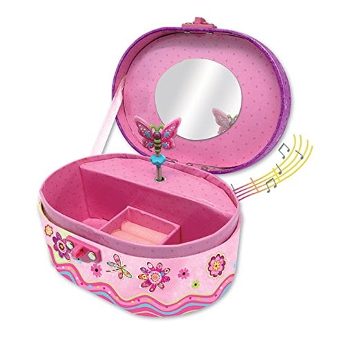 Hot Focus Flower Meadow Oval Shaped Musical Jewelry Box