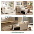 thumbnail image 4 of Marrber Beige 52” 3-in-1 Convertible Pull-Out Sofa Bed Sleeper Loveseat with Reclining Backrest, Built-in Cup Holders, Pet-Friendly Corduroy Sofa for Small Space, 4 of 8