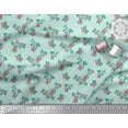 thumbnail image 3 of Soimoi Tissu Crêpe polyester Feuilles & Roses Imprimés Floraux au Mètre 42 Pouces de Large, 3 of 3