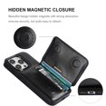 thumbnail image 7 of REQO Compatible with iPhone 15 Pro Wallet Case Credit Card Holder, Premium Leather Kickstand Flip Hidden Magnetic Clasp Durable Shockproof Protective Cover for iPhone 15 Pro 6.1 inch (Black), 7 of 7