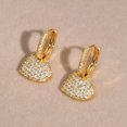 thumbnail image 6 of 18K Gold Plating Women's Copper Love Heart Earrings Engagement Cubic Zircon Ear, 6 of 6