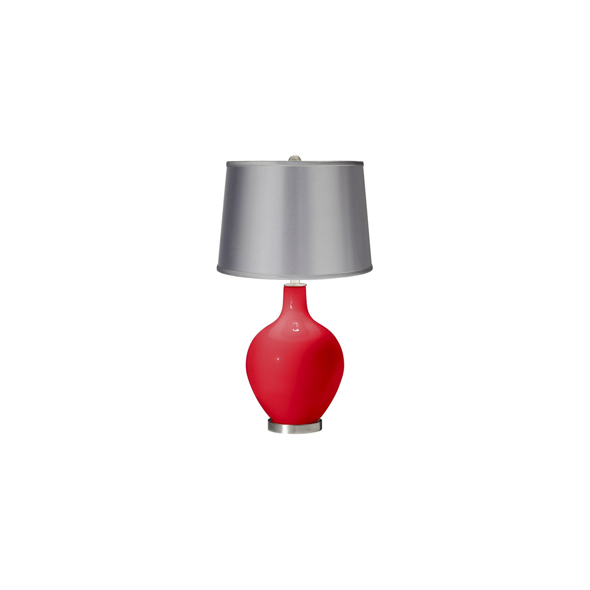 Color + Plus Poppy Red - Satin Light Gray Shade Ovo Table ...