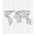 thumbnail image 2 of Ambesonne World Map Shower Curtain, Sketch Outline, 69"Wx84"L, Black White, 2 of 4