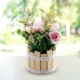 thumbnail image 6 of Potted Artificial Rose Flowers Fake Flowers in Woden Pot Silk Rose Flower Small Bonsai for Home Wedding Office Restaurant Table Centerpieces Decor, 6 of 8