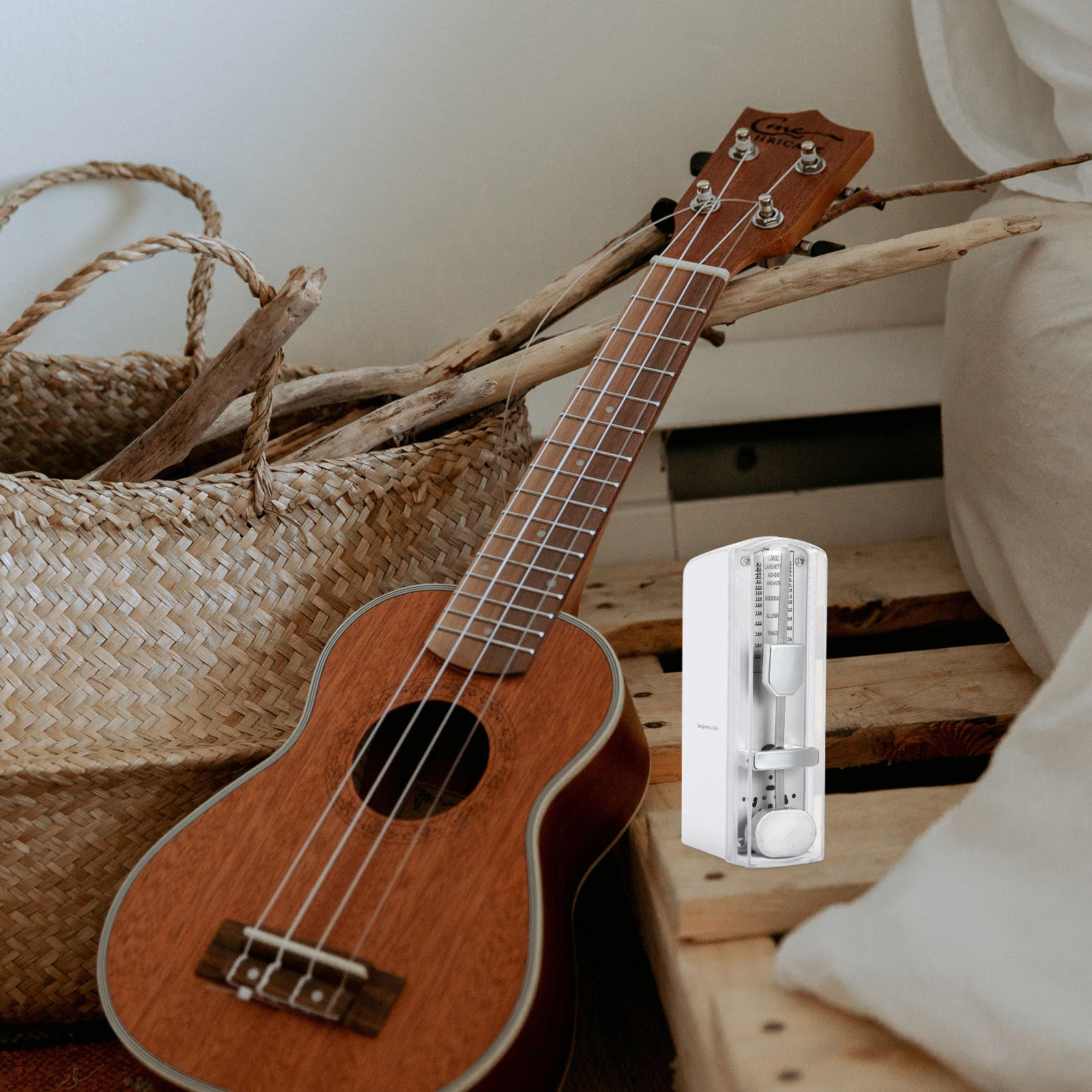 FONDOTIN Portable Metronome for Beginners, White ABS Metal Body, Precise Tempo Keeper for Music Practice and Instrument Training
