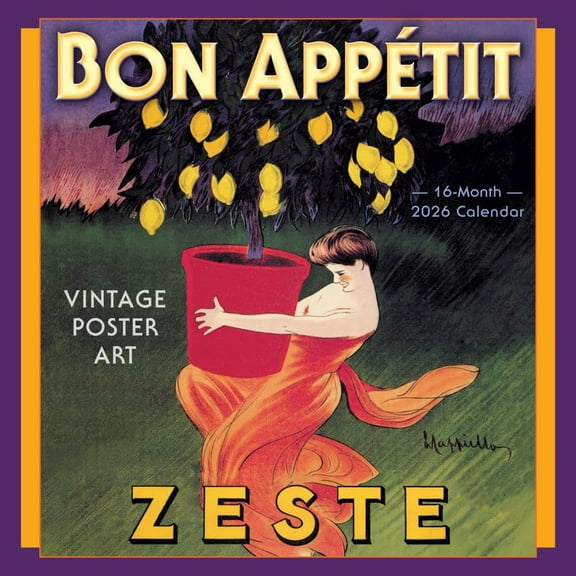 Sellers Publishing, Bon Appetit 2026 Wall Calendar, 12'' X 12'', 16-Month Calendar with Stapled Binding