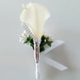 thumbnail image 3 of Plantas de cala artificiales con ramilletes de flores artificiales de estrás Crema, 3 of 8