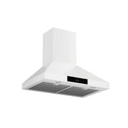 Hauslane Range Hood Wall Mount 30" Ducted or Ductless Kitchen Vent Hood 860CFM Stainless Steel Stove Hood - 6 Speed, Auto Shut-off, Touch Control, LED Lamps, Baffle Filters, WM538 Matte White