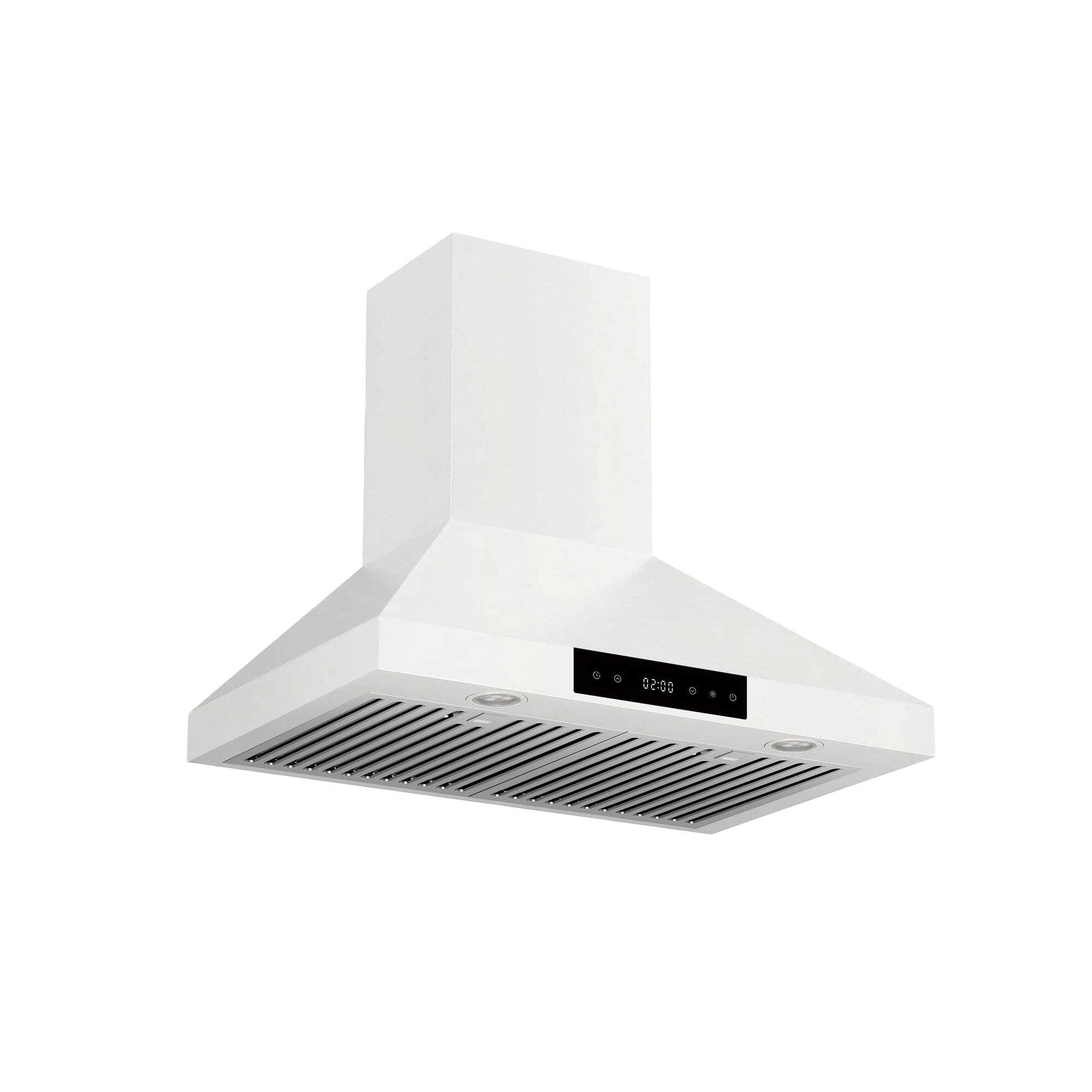 Hauslane Range Hood Wall Mount 30" Ducted or Ductless Kitchen Vent Hood 860CFM Stainless Steel Stove Hood - 6 Speed, Auto Shut-off, Touch Control, LED Lamps, Baffle Filters, WM538 Matte White