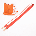 thumbnail image 2 of Correa de hombro de lona bicolor roja y blanca de 1" de ancho y cuero Togo hecha a mano y personalizada para Evelyne, accesorios para bolsos, 2 of 5