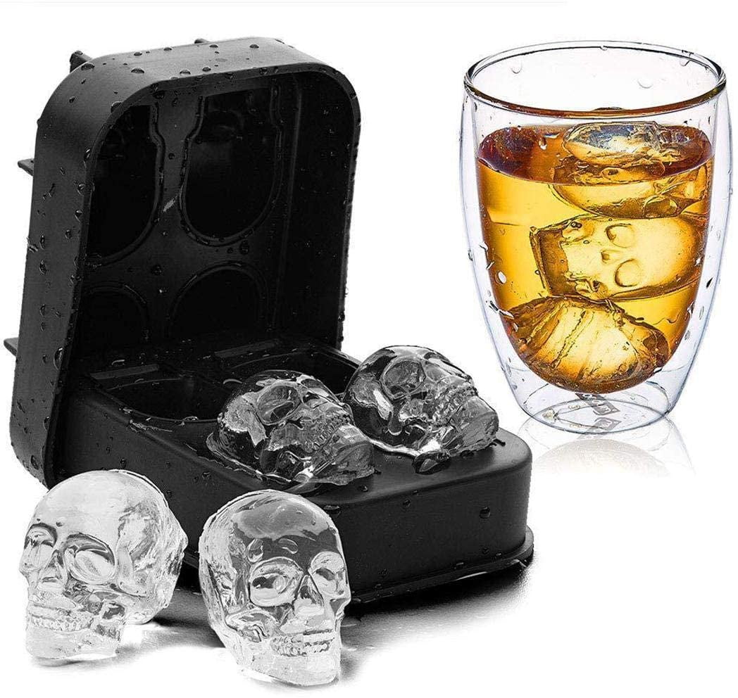 Party 3D Trays Cube Tray Shape Chocolate Skull Silicone Bar Ice Mold Mould Gift 