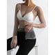 thumbnail image 5 of Tops de mujer Top de manga larga con cuello redondo y diamantes de malla para mujer, 5 of 5