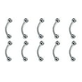 thumbnail image 4 of Lbaby 10pcs Eyebrow Piercing Jewellery Stainless Steel Curved Helix Cone Lip Tragus Bars Cartilage Piercing Body Jewelry for Women I0P7, 4 of 9