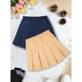 thumbnail image 2 of HILEELANG 2-Pack Little Girl School Uniform Pleated Scooter Skirt With lightweight built-in liner shorts Pull On Elastic Waist Skirt Khaki 7-8years, 2 of 5