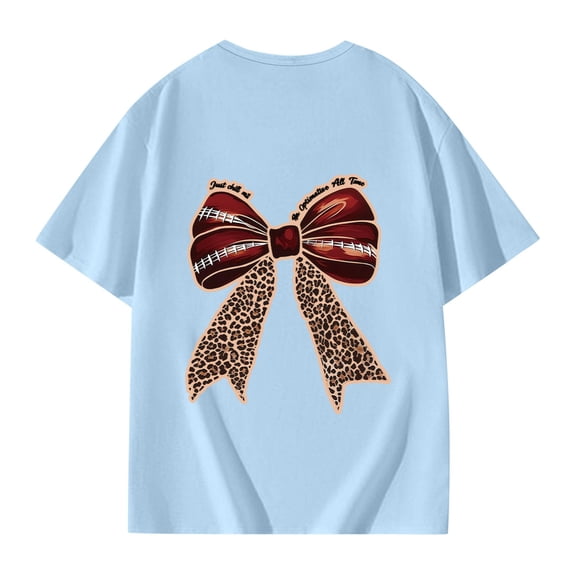 YUEHUA Girl Tops Size 14-16 Girls Tee for Girls Lightweight Short Sleeve Top With Pretty Bow for Playful Summer Styles Casual Round Neck Shirt Relaxed Fit Kids T Shirt, Size 12-24 Months