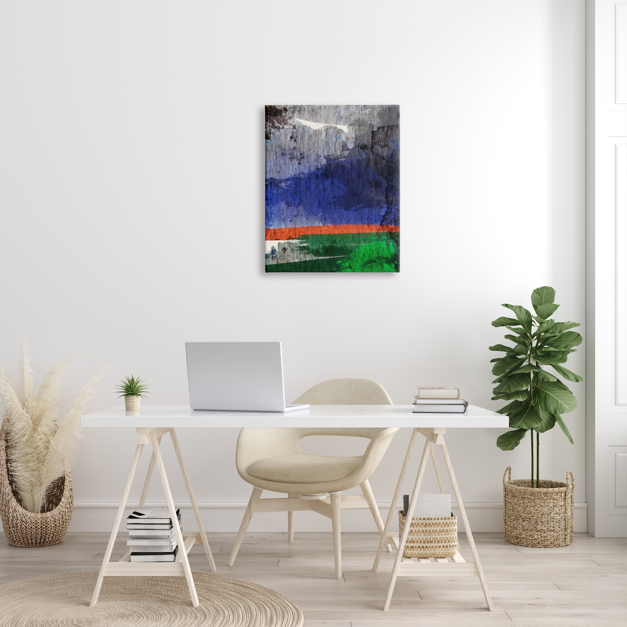Stupell Industries Murky Abstract Landscape Dark Storm Cloud Winds Abstract Painting Gallery Wrapped Canvas Print Wall Art, 24 x 30