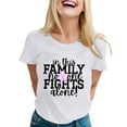 thumbnail image 1 of T-shirt à Manches Courtes Imprimé Lettres Col Rond Cancer du Sein Décontracté à la Mode pour Femmes 1, 1 of 4