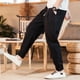 thumbnail image 5 of Pantalones largos para hombre, moda de verano, lisos, informales, con cintura elástica y bolsillos, 5 of 8