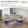 thumbnail image 5 of AYCP Power Recliner Sofa Sectional Couches with LED Light for Living Room,Leather Reclining Corner Sectional Sofa with 2 Recliner Seats,Cup Holder,Storage Console for Home Theater Seating, Paddy, 5 of 6