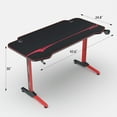 thumbnail image 7 of Homall 43 Inch T-Shaped Legs Computer Gaming Desk Carbon Fiber Surface Gaming Desk With Cup Holder & Headphone Hook，Red, 7 of 7