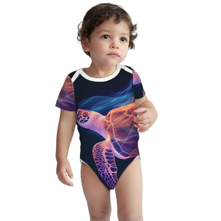 

Kdxio Abstract Line Turtle Pattern Unisex Baby Cotton Short Sleeve Bodysuits-18 Months